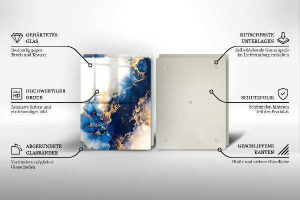 Glas Ceranfeldabdeckung Abstraktion mit Blau