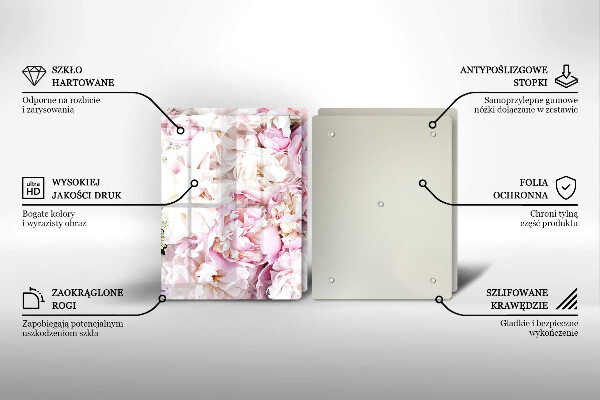 Glas Ceranfeldabdeckung Pfingstrosenstrauß
