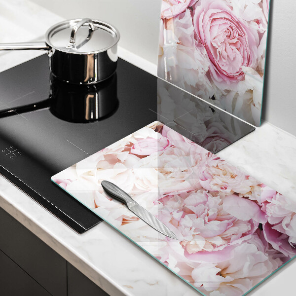 Glas Ceranfeldabdeckung Pfingstrosenstrauß