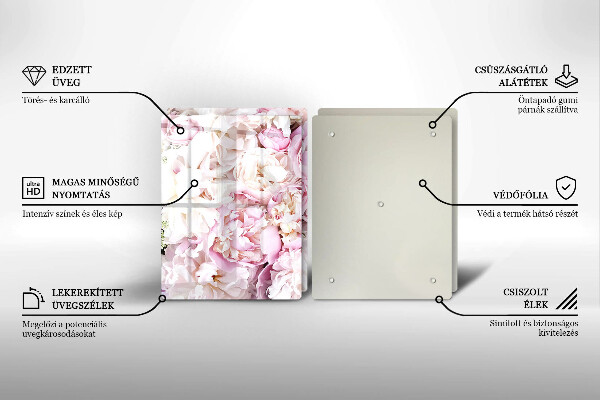 Glas Ceranfeldabdeckung Pfingstrosenstrauß