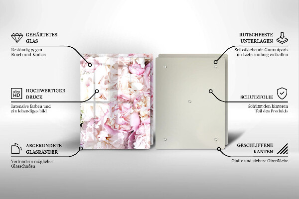 Glas Ceranfeldabdeckung Pfingstrosenstrauß