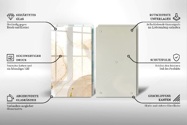 Glas Ceranfeldabdeckung Helle Boho-Formen