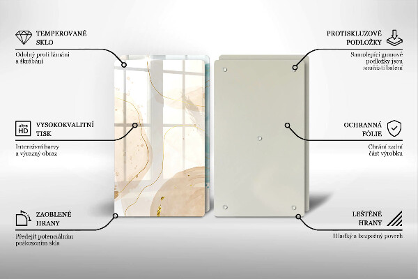 Glas Ceranfeldabdeckung Helle Boho-Formen