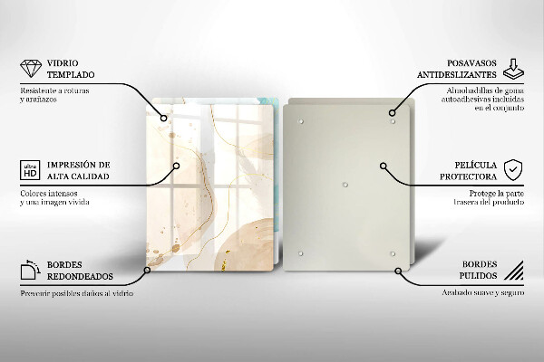 Glas Ceranfeldabdeckung Helle Boho-Formen