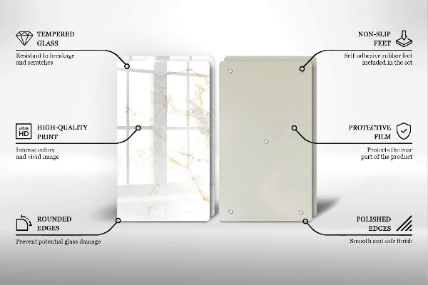 Glas Ceranfeldabdeckung Eleganter Marmorstein