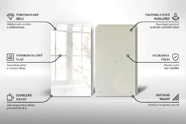 Glas Ceranfeldabdeckung Eleganter Marmorstein