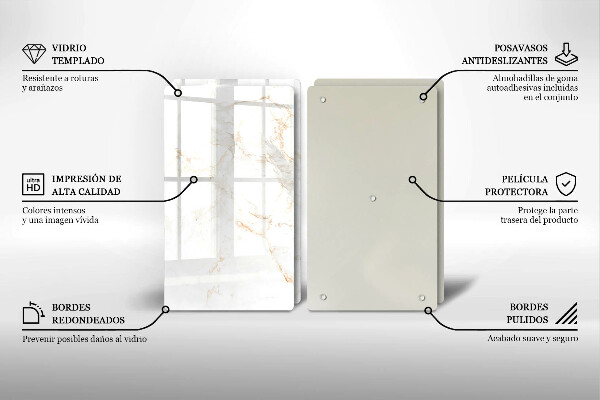 Glas Ceranfeldabdeckung Eleganter Marmorstein