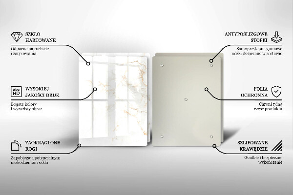 Glas Ceranfeldabdeckung Eleganter Marmorstein