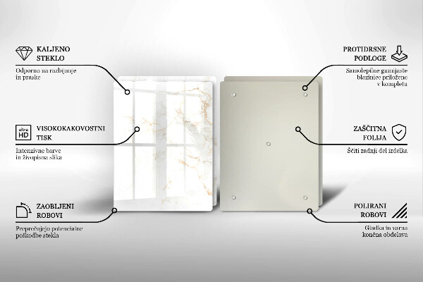 Glas Ceranfeldabdeckung Eleganter Marmorstein