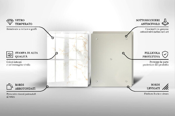 Glas Ceranfeldabdeckung Eleganter Marmorstein