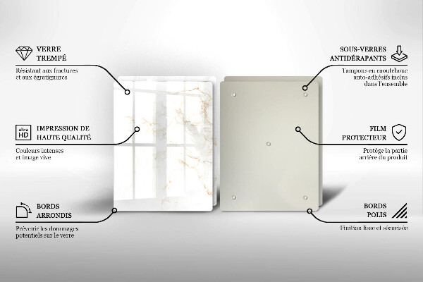 Glas Ceranfeldabdeckung Eleganter Marmorstein