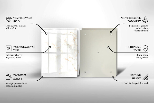 Glas Ceranfeldabdeckung Eleganter Marmorstein