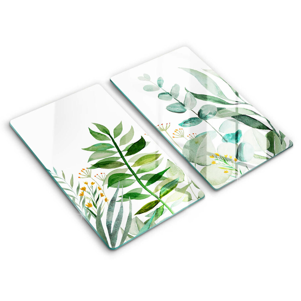 Glas Herdabdeckplatte Illustration der Pflanzenblätter
