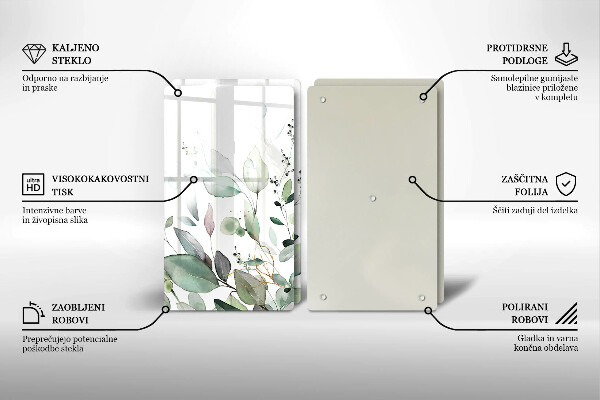 Glas Herdabdeckplatte Aquarellpflanzen