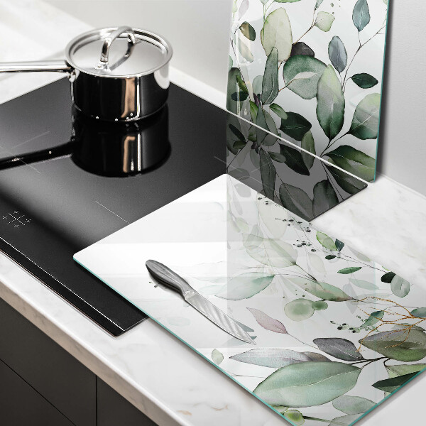 Glas Herdabdeckplatte Aquarellpflanzen