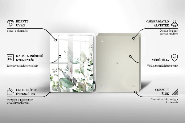 Glas Herdabdeckplatte Aquarellpflanzen