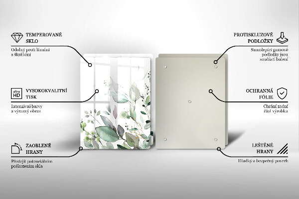 Glas Herdabdeckplatte Aquarellpflanzen