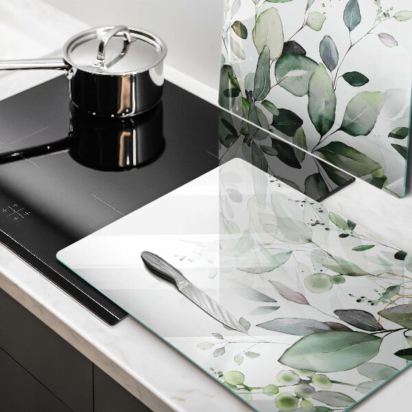 Glas Herdabdeckplatte Aquarellpflanzen