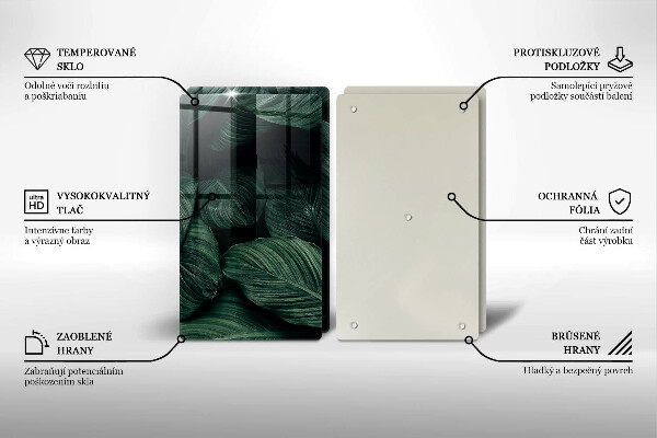 Glas Herdabdeckplatte Dunkle Blätter