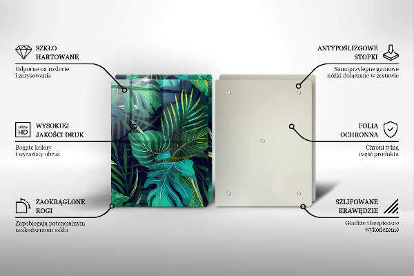 Glas Herdabdeckplatte Illustration der Dschungelblätter