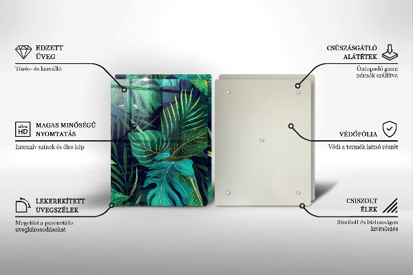 Glas Herdabdeckplatte Illustration der Dschungelblätter