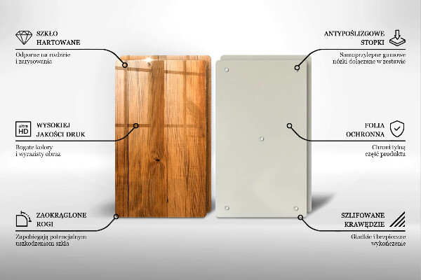 Glas Herdabdeckplatte Holzbretter