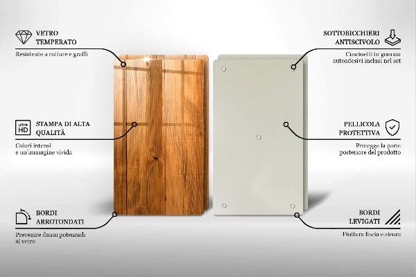 Glas Herdabdeckplatte Holzbretter