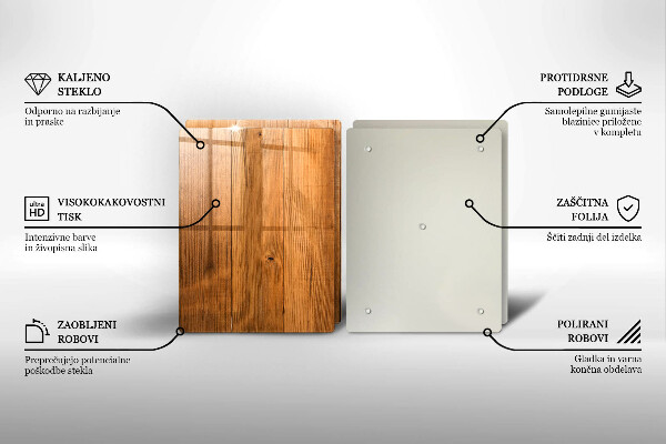Glas Herdabdeckplatte Holzbretter