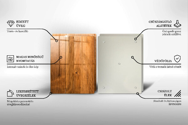 Glas Herdabdeckplatte Holzbretter