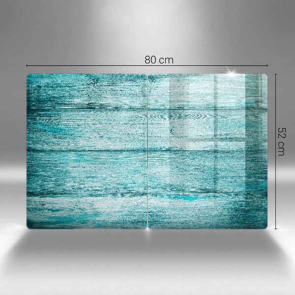 Glas Herdabdeckplatte Vintage Holzbretter