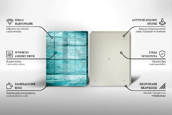 Glas Herdabdeckplatte Vintage Holzbretter