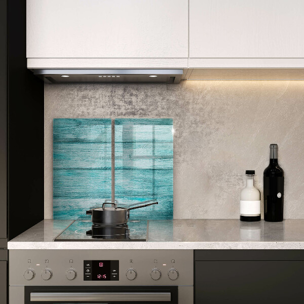 Glas Herdabdeckplatte Vintage Holzbretter