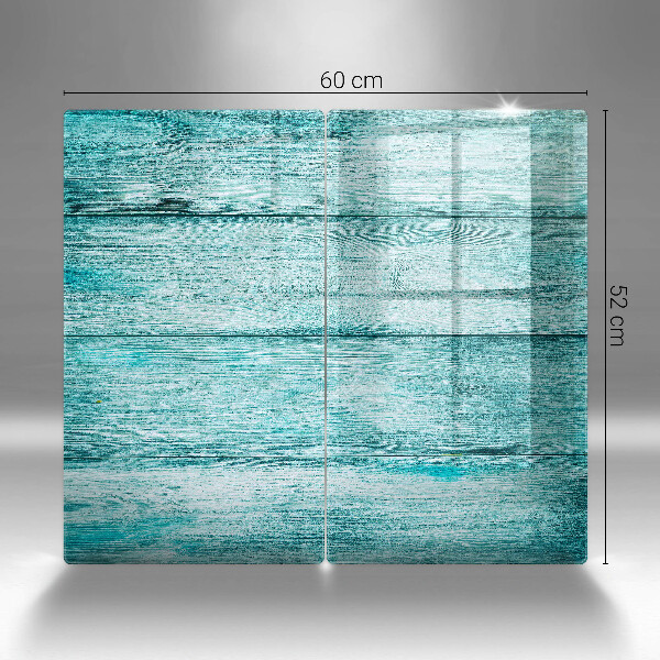 Glas Herdabdeckplatte Vintage Holzbretter