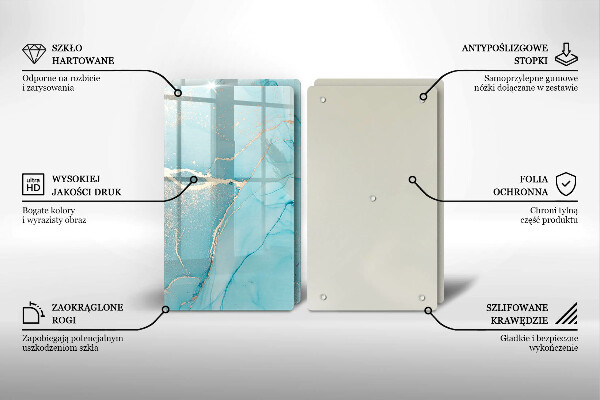 Glas Herdabdeckplatte Steinabstraktion