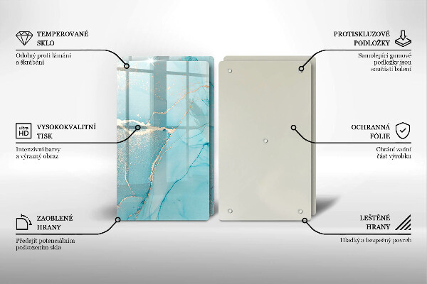 Glas Herdabdeckplatte Steinabstraktion