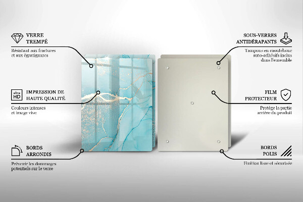 Glas Herdabdeckplatte Steinabstraktion