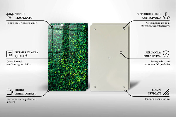 Glas Herdabdeckplatte Pflanze mit kleinen Blättern
