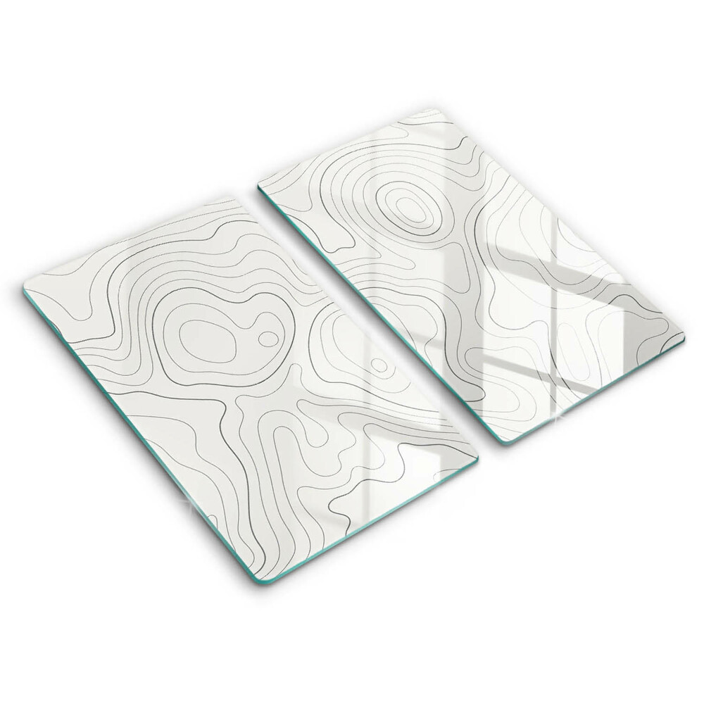Glas Herdabdeckplatte Linienkunstdesign