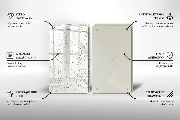 Glas Herdabdeckplatte Linienkunstdesign