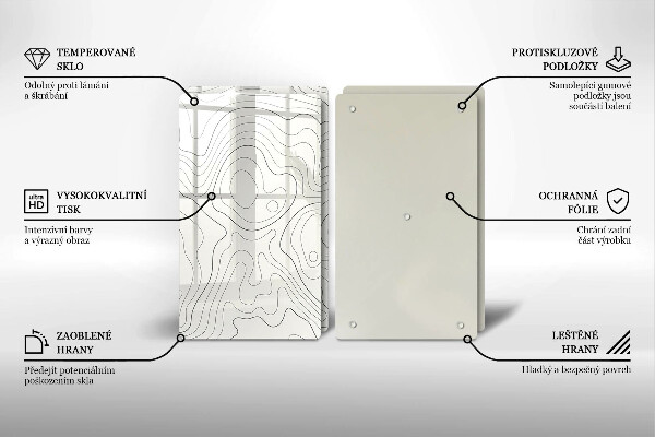 Glas Herdabdeckplatte Linienkunstdesign