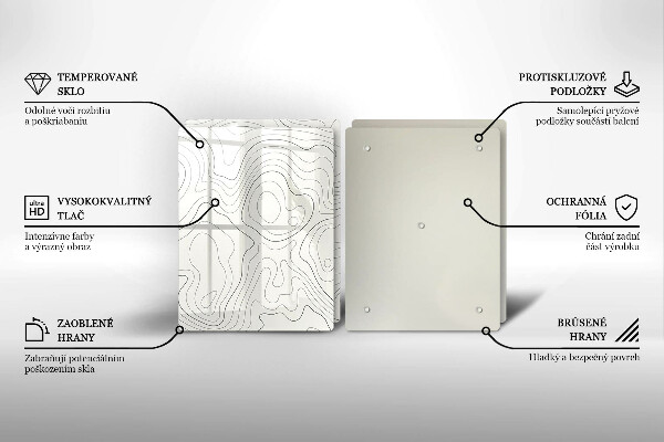 Glas Herdabdeckplatte Linienkunstdesign