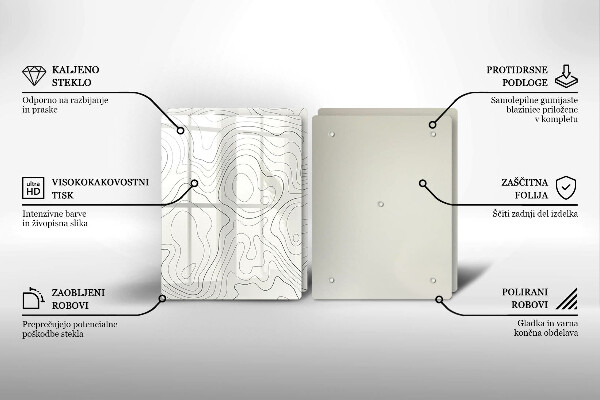 Glas Herdabdeckplatte Linienkunstdesign