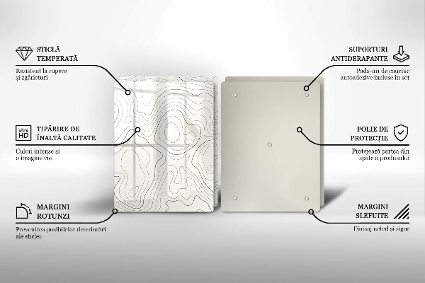 Glas Herdabdeckplatte Linienkunstdesign