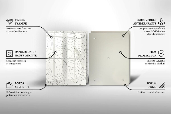 Glas Herdabdeckplatte Linienkunstdesign