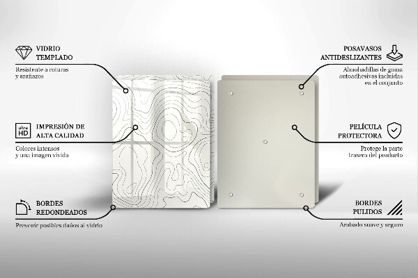 Glas Herdabdeckplatte Linienkunstdesign