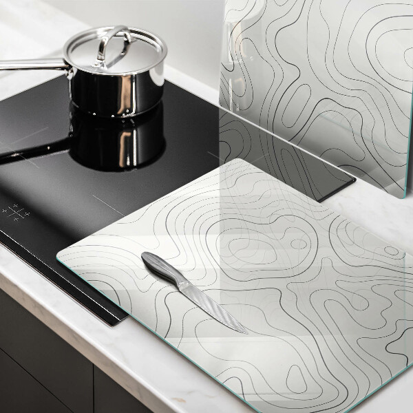 Glas Herdabdeckplatte Linienkunstdesign