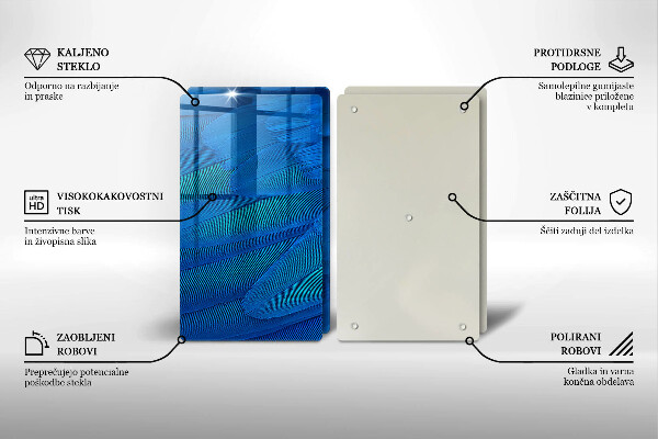 Glas Herdabdeckplatte Vogelfedern