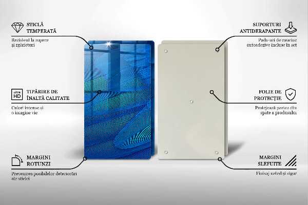 Glas Herdabdeckplatte Vogelfedern