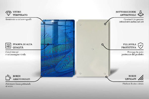 Glas Herdabdeckplatte Vogelfedern