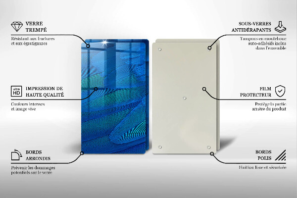 Glas Herdabdeckplatte Vogelfedern